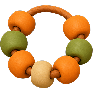 Wooden bead ring toy for sensory play