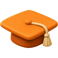 Orange graduation cap representing early learning